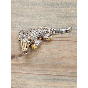 Vintage Goldtone Alligator Crocodile Brooch